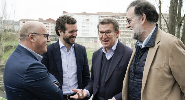 Pablo Casado, Mariano Rajoy, Alberto Núñez Feijóo y Mauel Baltar