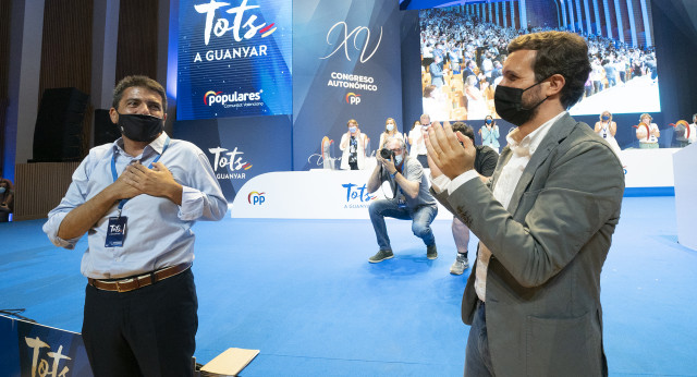 Pablo Casado y Carlos Mazón en el XV Congreso del Partido Popular de la Comunidad Valenciana