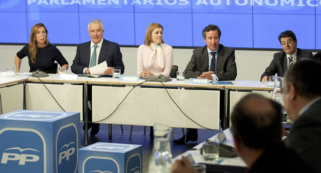 Alicia Sánchez-Camacho, Javier Arenas, María Dolores de Cospedal, Carlos Floriano y Juan José Matarí