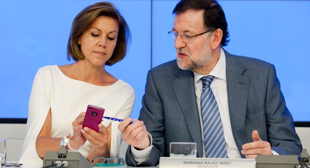 Mª Dolores de Cospedal y Mariano Rajoy en el Comité Ejecutivo Nacional
