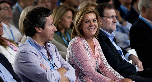 Carlos Floriano, María Dolores de Cospedal y Mariano Rajoy durante la clausura