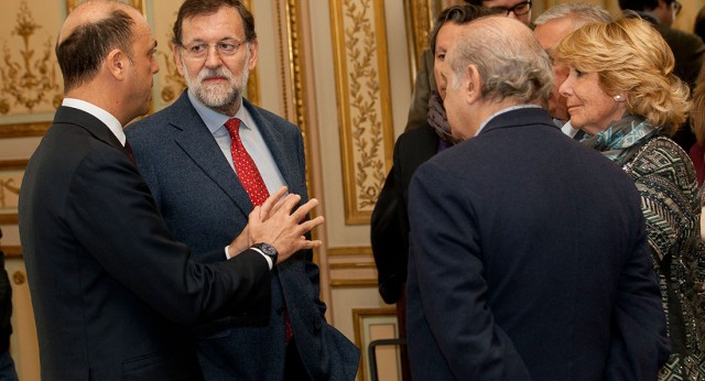 Mariano rRjoy con el ministro italiano del Interior, Angelino Alfano, en las Jornadas "Seguridad y Libertad"