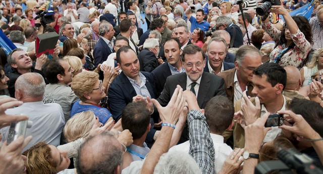 Mariano Rajoy a su llegada al acto de Valencia