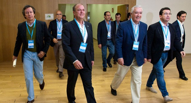 Carlos Floriano, Monago y Javier Arenas en Cáceres