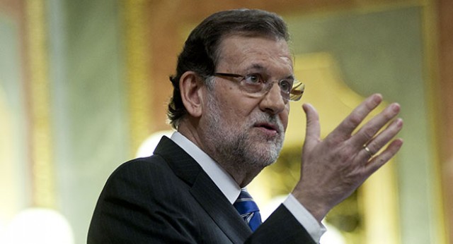 El presidente del Gobierno y del Partido Popular, Mariano Rajoy, durante su intervención