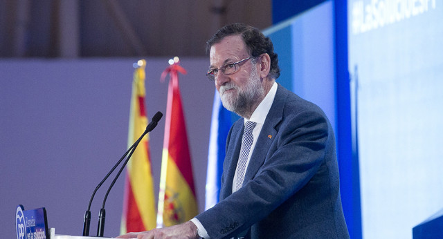 Mariano Rajoy durante su intervención en el cierre de campaña