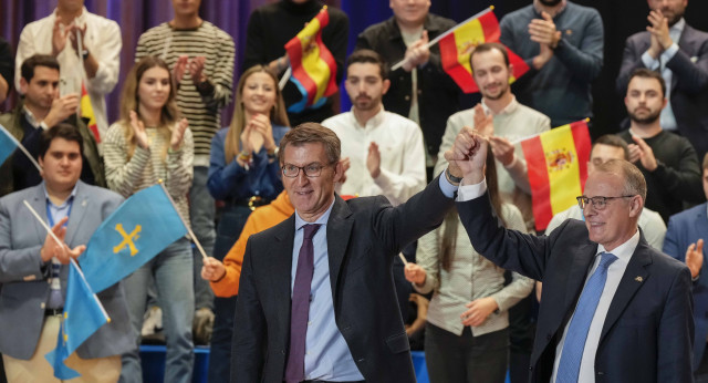 Alberto Núñez Feijóo durante el acto celebrado en Oviedo "En defensa de un gran país"