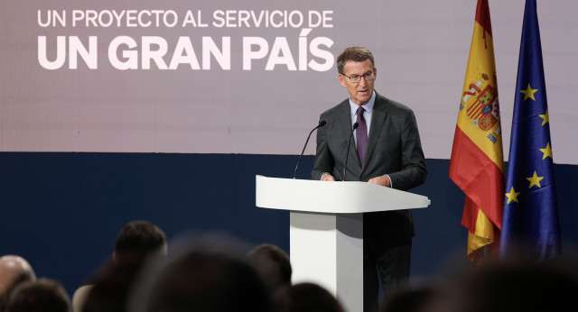 Feijóo en la presentación del Programa Electoral del PP.