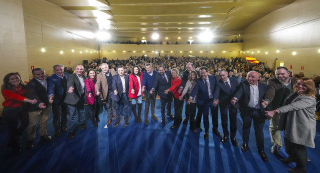 Alberto Núñez Feijóo en un acto con candidatos en Cuenca