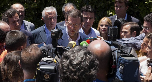 Mariano Rajoy hace declaraciones a los medios