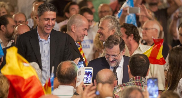 Mariano Rajoy y Xavi García Albiol en el acto de Reus