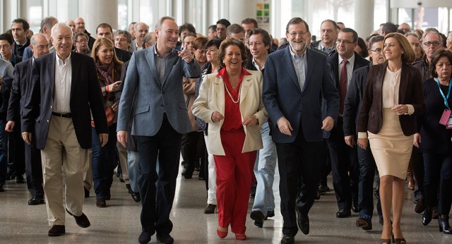 Mariano Rajoy a su llegada a la clausura de la presentación del Programa Marco en Valencia