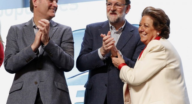 Rita Barberá, Mariano Rajoy y Alberto Fabra en la presentación del Programa Marco Local en Valencia
