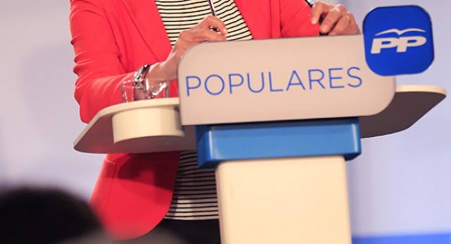 Mª Dolores de Cospedal durante su intervención en la presentación de candidatos del PP de CLM