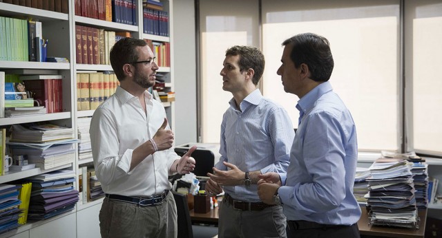 Javier Maroto, Pablo Casado y Fernando Martínez Maíllo