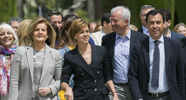 María Dolores de Cospedal su llegada al acto de presentación de candidatos