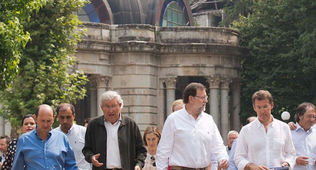 Mariano Rajoy y Alberto Núñez Feijóo visitan el municipio pontevedrés de Mondariz Balneario