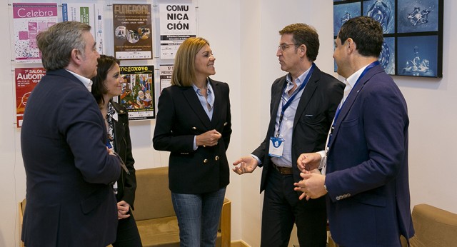 José Manuel Barreiro , Andrea Levy, María Dolores de Cospedal, Alberto Núñez Feijóo y Juanma Moreno