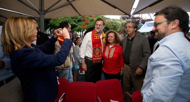 Mariano Rajoy viendo el partido España - Turquía