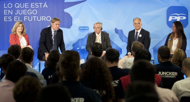 Hidalgo, Fuster, Pons y López-Isturiz junto a Juncker en Génova 