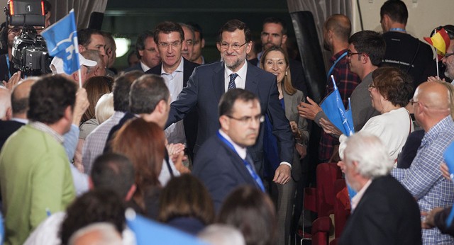 Mariano Rajoy a su llegada al acto en Vigo