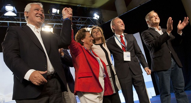 Javier Arenas, Rita Barberá, María Dolores de Cospedal, Alberto Fabra y Esteban González Pons