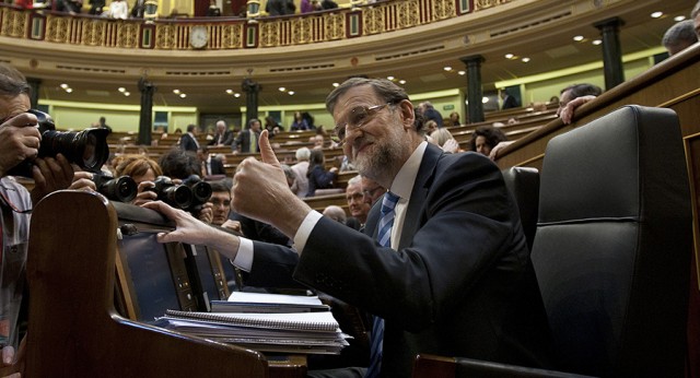 Mariano Rajoy muestra su satisfacción tras su intervención en el Debate Sobre el Estado de la Nación 