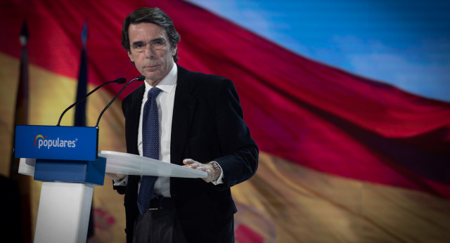 El expresidente del Partido Popular, José María Aznar, durante su intervención en la Convención Nacional