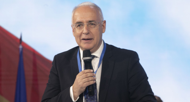El candidato del PP en La Rioja, José Ignacio Ceniceros, durante su intervención en la Convención Nacional