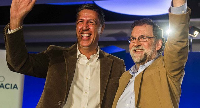 Mariano Rajoy y Xavier García Albiol en el acto de presentación de candidatos del PPC