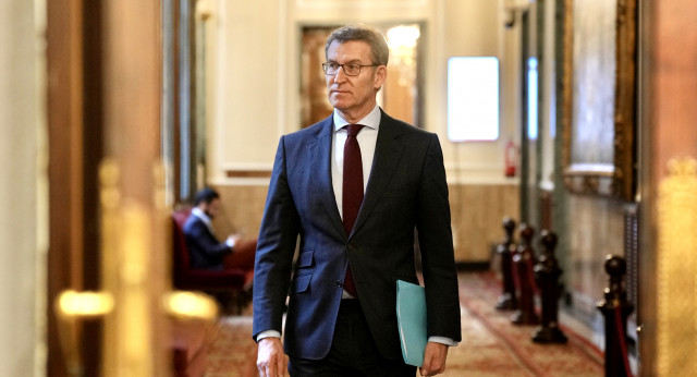 El presidente del Partido Popular, Alberto Núñez Feijóo, en el Senado