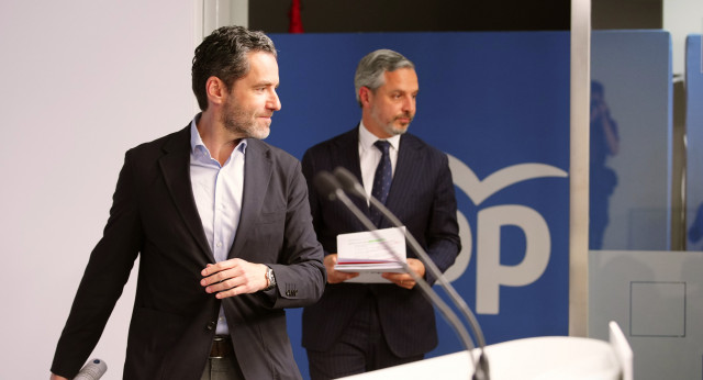 Rueda de prensa de Borja Sémper y Juan Bravo en Génova