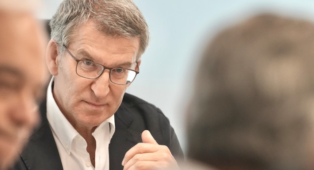 Alberto Núnez Feijóo en el comité de dirección del PP