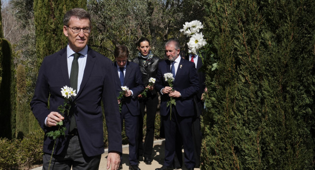 El presidente del Partido Popular, Alberto Núñez Feijóo, en el acto del Día Europeo de las Víctimas del Terrorismo en el Bosque del Recuerdo