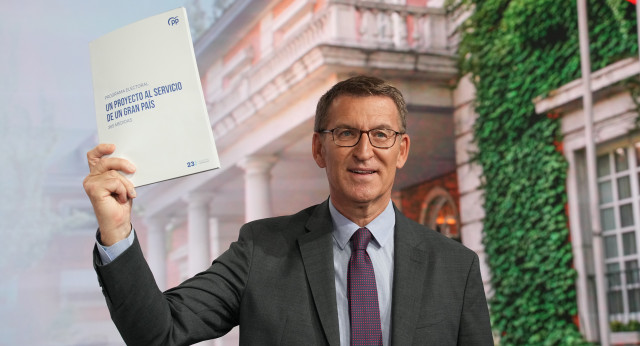 Feijóo en la presentación del Programa Electoral del PP.