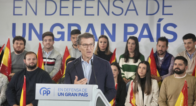 El presidente, Alberto Núñez Feijóo, en un acto en Albacete