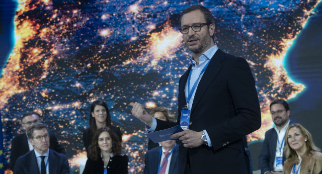 El vicesecretario de Organización del PP, Javier Maroto, durante su intervención en la Convención Nacional