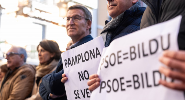 Alberto Núñez Feijóo en la concentración 'Pamplona no se vende'