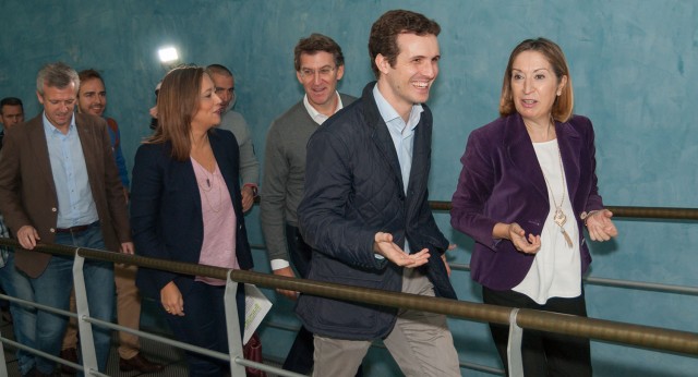 Pablo Casado, Ana Pastor, y Alberto Núñez Feijóo participan en el acto "CumPPlimos" celebrado en Vigo