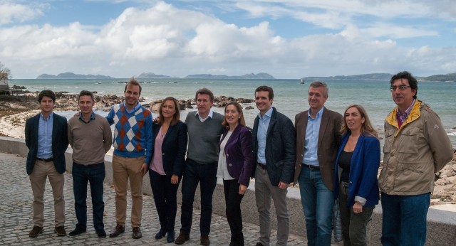 Pablo Casado, Ana Pastor, y Alberto Núñez Feijóo participan en el acto "CumPPlimos" celebrado en Vigo