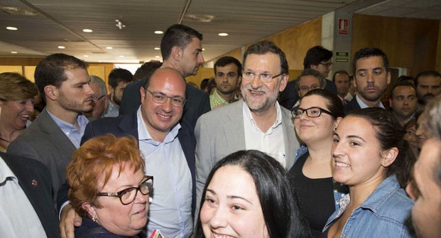 Mariano Rajoy y Pedro Antonio Sanchez en Murcia