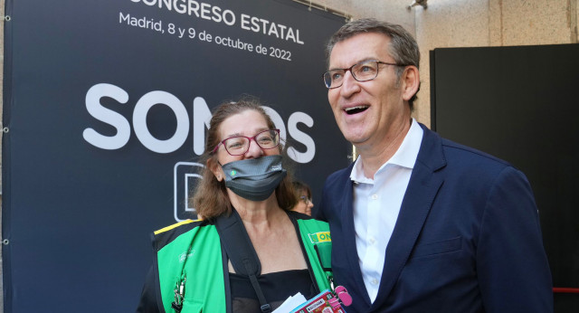 El presidente del Partido Popular, Alberto Núñez Feijóo, en el XI Congreso estatal de la ONCE 