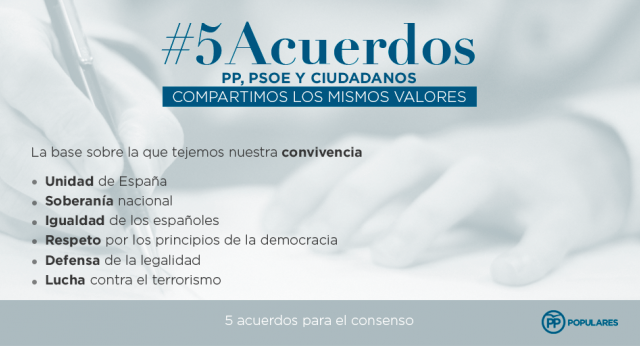 PP, PSOE y Ciudadanos compartimos los mismo valores