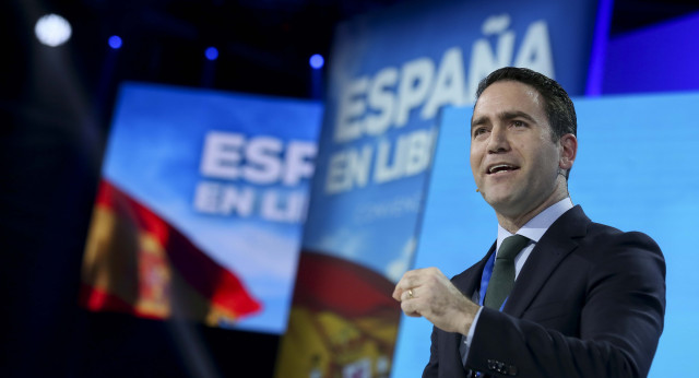 El secretario general, Teodoro García, durante su intervención en la inauguración de la Convención Nacional