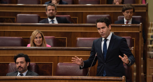 El secretario general del Partido Popular, Teodoro García Egea, en la Sesión de Control al Gobierno