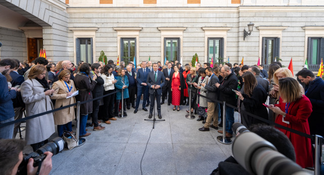 Feijóo durante los actos de homenaje a la Constitución celebrados en el Congreso