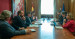 Jaime de Olano, Luis Santamaría y Ana Zurita durante la reunión con alcaldes de la provincia de Barcelona.