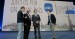 El Vicesecretario de Organización y Electoral, Carlos Floriano, junto a Esteban González Pons, Javier Arenas y Pablo Casado en el escenario de la Plaza Mayor