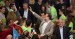 Mariano Rajoy saluda a los asistentes al acto en Roquetas de Mar