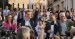 El presidente del Partido Popular, Alberto Núñez Feijóo, y Juanma Moreno, presidente del PP y de la Junta de Andalucía, junto a Paco de la Torre, alcalde de Málaga y candidato a la reelección, y Patricia Navarro, presidenta del PP de Málaga